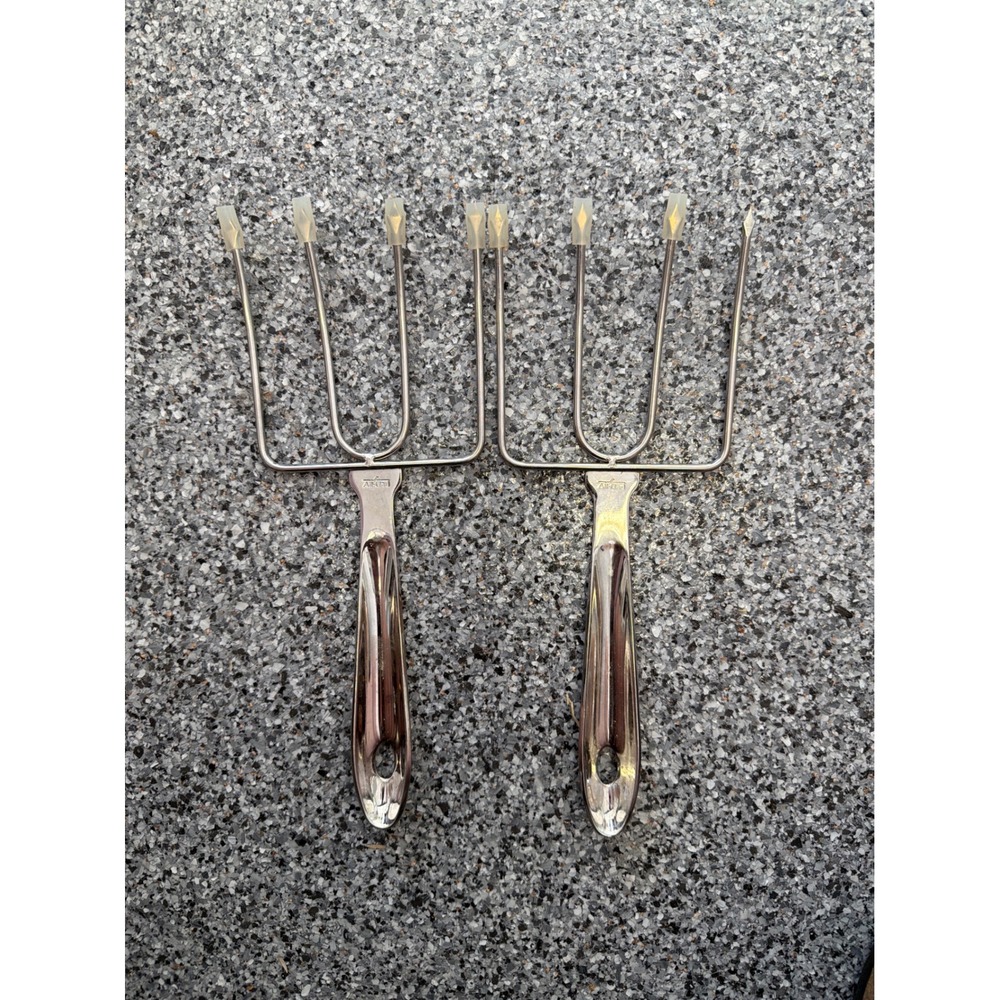 All-Clad Stainless Steel Turkey Lifters Set of 2 Roast Meat Forks AX 08/18